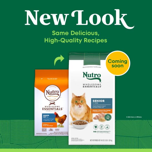 Nutro Wholesome Essentials Senior Dry Cat Food, Chicken & Brown Rice Recipe, 3 lbs. - Image 3