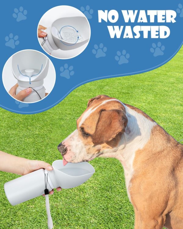 Dog Water Bottle, Portable Dog Travel Water Bottle with Collapsible Dog Bowls, Lightweight & Leak Proof Silicone Dog Drinking Water Bowl-Ideal for Walking Hiking Travel Road Trips, 550ML/19OZ - Image 5