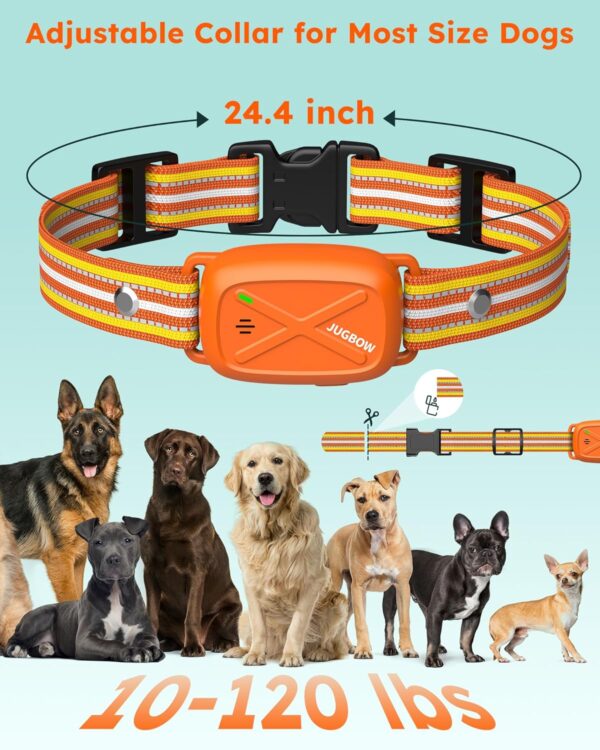 Jugbow Dog Training Collar with Watch-Style Remote, 3300FT Waterproof IPX7 E-Collar, IPX6 Remote 24H Time Display, Electric Vibration Beep Collars for 10-120 lb Small Medium Large Dogs - Image 5