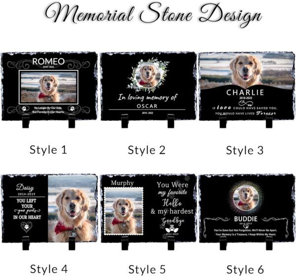 Personalized Rectangle Dog Memorial Stone, Loss of Dog Sympathy Gift, Pet Loss Gifts, Gifts for Cat Lovers, Pet Memorial Stones, Pet Memorial Gift for Dogs, Cemetery Decorations for Grave - Image 2