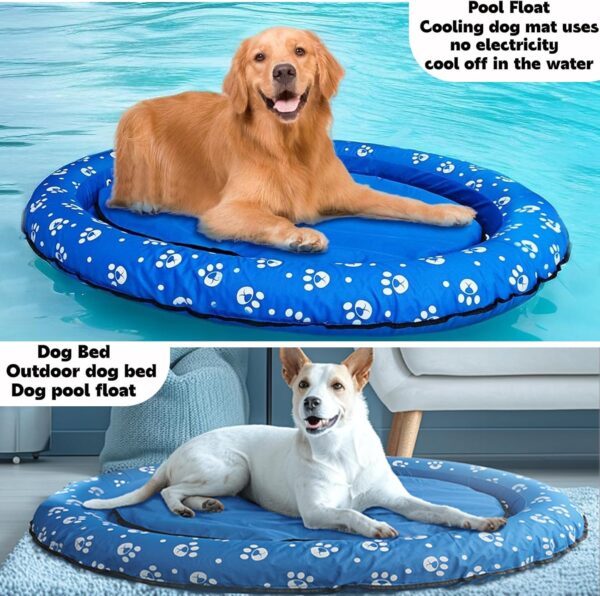 New Dog Floats for Pool Dog Pool Float with Dog Raft Cooling Dog Bed Mat for Large Medium Dogs Puncture Proof Indoor Outdoor Use - Image 3