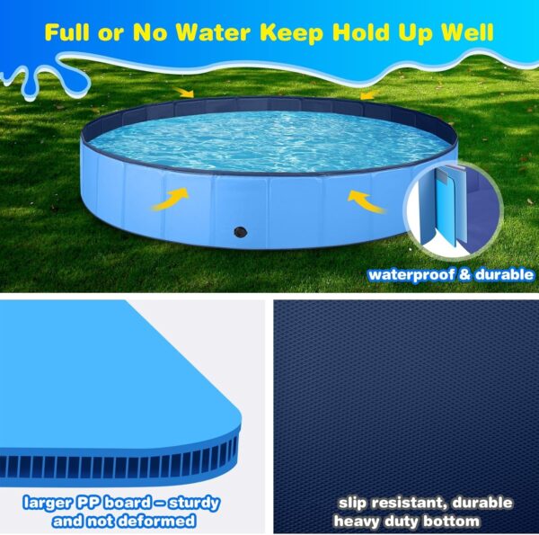 Jecoo Dog Pool for Large Dogs Kiddie Pool Hard Plastic Professional Dog Bathing Tub Kids Swimming Pool for Pets and Dogs - Image 2