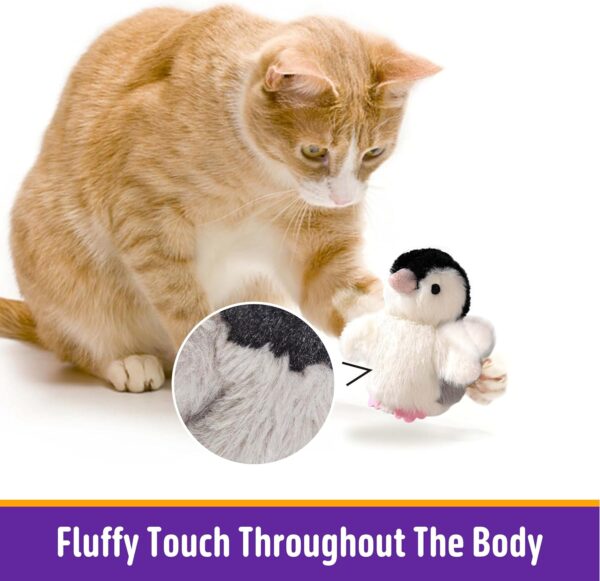 Interactive Cat Toy Rechargeable Automatic Chirping Penguin Flying Bird Cat Toy Infused with Catnip in The Wings, Auto Beating Wings Cat Toys for Indoor Cats to Play Alone, Never Boredom - Image 8