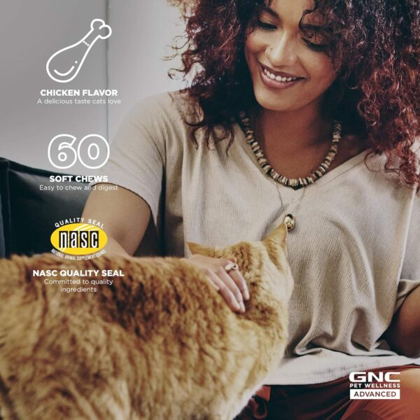 GNC Pets ADVANCED Hip & Joint Cats Supplements, 60 ct | Cat Soft Chews for Hip & Joint Support, Cat Supplements, Cat Joint Health | Glucosamine, MSM, & Chondroitin Cat Chews | Made in the USA - Image 3