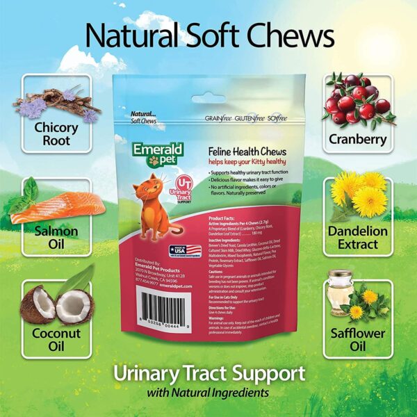 3 Pack of Urinary Tract Support Feline Health Chews, 2.5 Ounces Each, Grain-Free, Made in The USA - Image 7