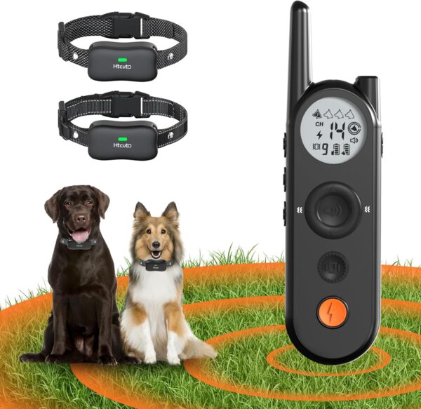 Wireless Dog Fence for 2 Dogs, 3500ft Electric Dog Fence and 6100Ft Remote Training,185 Days Batterry Rechargeble,IPX7 Waterproof Collar, 3 Modes for Dogs (Black for 2 Dogs)