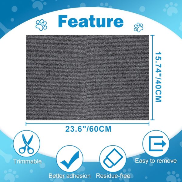 23.6x15.8 Cat Wall Scratcher Mat with Nano Tape,Anti Cats Scratch Furniture Couch Carpet Corner Protector for Indoor,Trimmable Cat Scratching Pad Board Sofa Replacement - Image 8