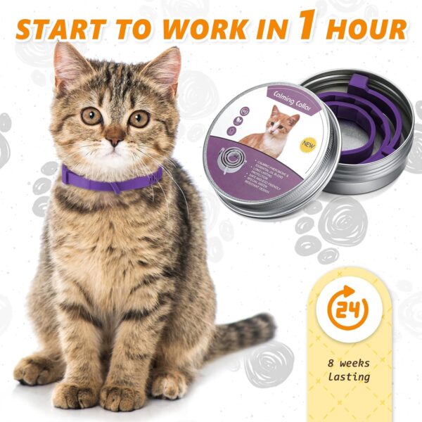 3 Pcs Cat Adjustable Calming Collar, Reduce Anxiety Cat Collars for Pets, Calm Collar Pacify Kitten, Suitable for Small, Medium and Large Cats, 15 Inches (Purple) - Image 5