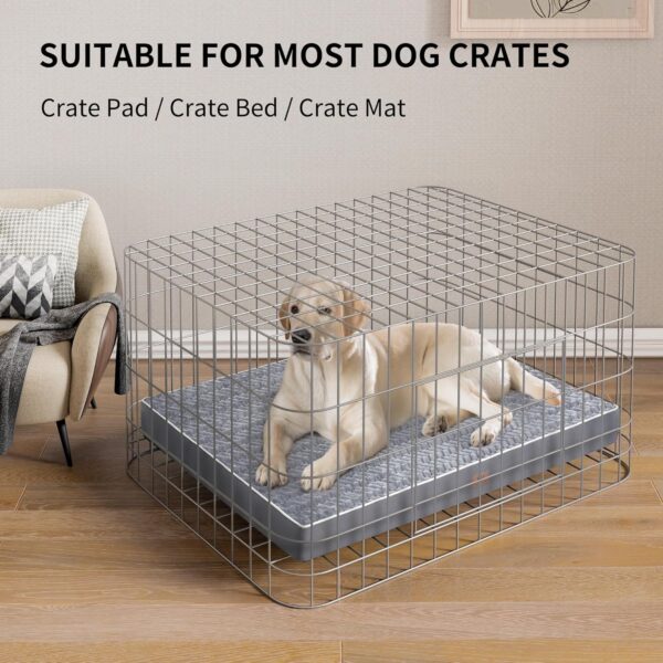 Dog Crate Bed Waterproof Dog Beds with Removable Washable Cover, Flannel Plush Orthopedic Dog Beds for Large Dogs, Anti-Slip Bottom Pet Sleeping Mattress for Large Dogs - Image 4