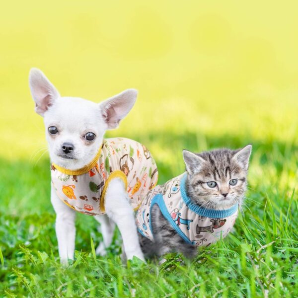 9 Pieces Small Dog Clothes Dog T-shirt Puppy Clothes Shirts Cute Print Pet Dog Shirt Small Dog Clothes Summer Pet Shirt Doggie Vest for Small Dogs Pets Puppy Kitten (Medium) - Image 4