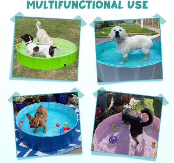 Furrybaby Dog Pool, Foldable Dog Pools for Large Dogs Portable Pet Pool Kiddie Pool Doggie Wading Pool Dog Swimming Pool(Grey 32'') Indoor and Outdoor - Image 7