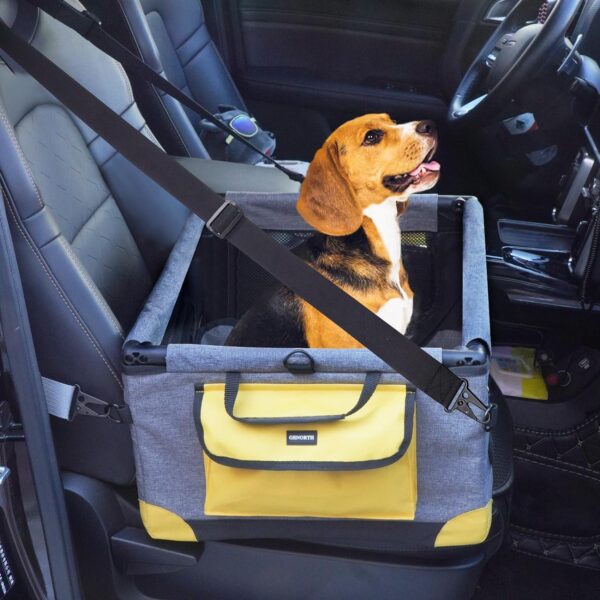 Dog Car Seat for Small Dogs,Deluxe Foldable and Washable Pet/Puppy Car Seat under 20 lbs,Dog Booster Seats for Car with Mat,Storage Pocket and Dual Clip-On Safety Leash - Image 6