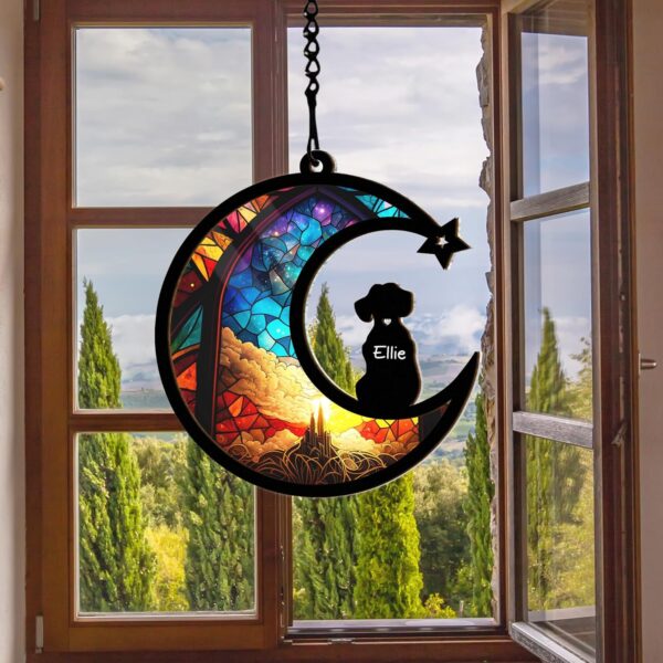 Dog Memorial Suncatcher, Personalized Pet Memorial Suncatcher with Custom Dog Breed and Name, Dog Memorial Gifts For Loss Of Dog, Dog Bereavement Gift SC60