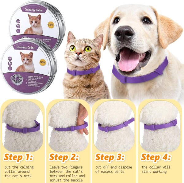 3 Pcs Cat Adjustable Calming Collar, Reduce Anxiety Cat Collars for Pets, Calm Collar Pacify Kitten, Suitable for Small, Medium and Large Cats, 15 Inches (Purple) - Image 4