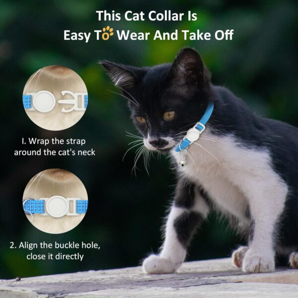 5 Pack Reflective-Breakaway Cat Collars with Bells,Adjustable Small Cat Collar,Ideal for Girl Cats Male Cats Kittens Puppies,Pet Supplies Stuff Accessories 7.9" - 13" (5 Bright Colors) - Image 6