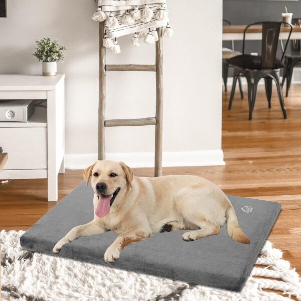 EMPSIGN Stylish Dog Bed Mat Dog Crate Pad Mattress Reversible (Cool & Warm), Water Proof Linings, Removable Machine Washable Cover, Firm Support Small to XX Large Dogs, Grey,XL(41''''*28''''*3'''') - Image 6