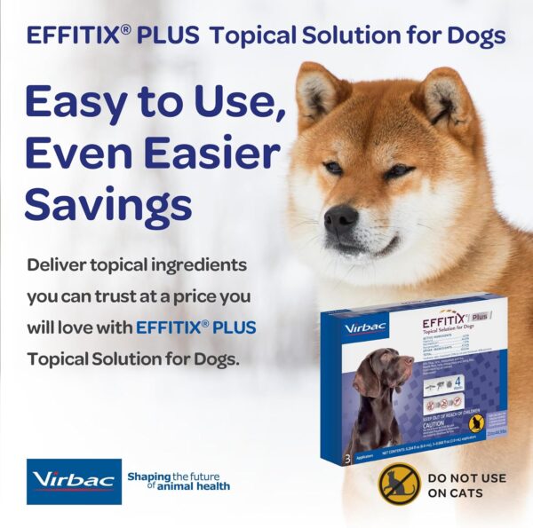 Effitix Plus Topical Solution for Dogs - Flea and Tick for Medium Dogs (23-44.9lbs), 3 Doses, Waterproof Topical Prevention (by Virbac) - Image 8