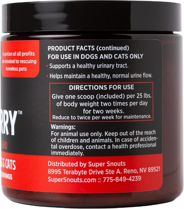 Super Snouts Urinary Berry Urinary Tract Supplements for Dogs & Cats, Made in USA, US & Canadian Blueberry & Cranberry Powder, UTI, Kidney Health Support, Bladder Support for Dogs (2.64 oz) - Image 9