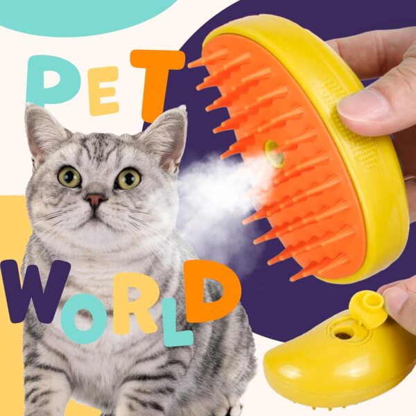 Steamy Cat Brush-3 In1 Cat Steam Brush for Dog & Cat, Self Cleaning Steam Pet Brush, Electric Cat Steamy Brush, Cat Grooming Brush for Removing Tangled and Loose Hair, Multifunctional Pet Steam Brush