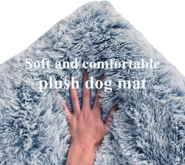 Dog Bed for Large, Medium, Small Dogs Breeds,Soft and Comfortable Dog Bed Mats, Washable Plush Dog Cage Mat, Deluxe Plush Anti-Slip Pet Beds Mats, Fluffy Kennel Pad, Grey 40 X 28 in - Image 4