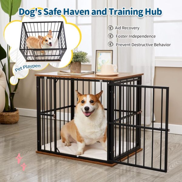 Made4Pets Dog Crate Furniture for Small Dogs, Heavy-Duty Dog Cage Chew-Resistant with Washable Cushion, Small Dog Kennel House for Indoor and Outdoor Use, Modern Side End Table, 25"*18.5"*22.8" - Image 3