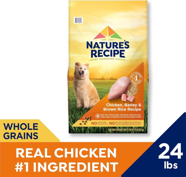 Nature′s Recipe Chicken, Barley & Brown Rice Recipe Dry Dog Food, 24 lb. Bag - Image 2