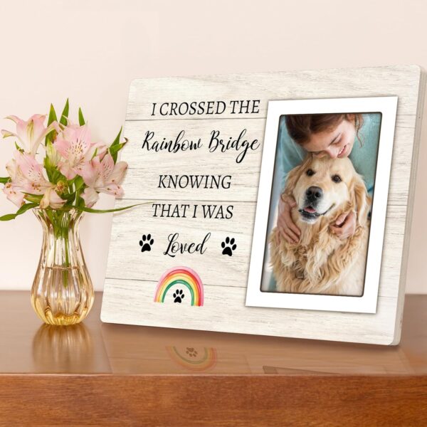 Rainbow Bridge Pet Memorial Gifts Picture Frame - Dog Memorial Gifts for Loss of Dog, Sympathy Gifts for Loss of Dog, Bereavement Gifts for Pet Loss - Dog Memorial Picture Frame for 4x6 Photos - Image 4