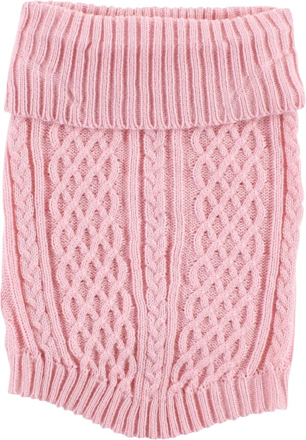 Luvable Friends Dogs and Cats Cableknit Pet Sweater, Pink, Medium - Image 3