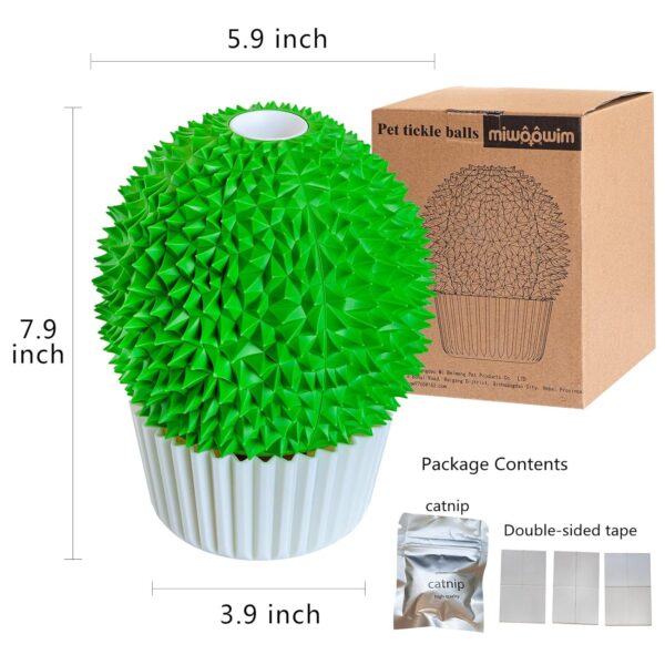 Catnip Feeder Cat Toys Cat Self Groomer for Indoor Cats Cat Face Scratchers Wall Corner Massage Comb Scratcher Self Grooming Cat Brush Cat Corner Scratcher (green) - Image 6