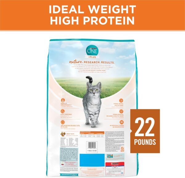 Purina ONE High Protein, Healthy Weight Dry Cat Food, +Plus Ideal Weight With Turkey - 22 lb. Bag - Image 6