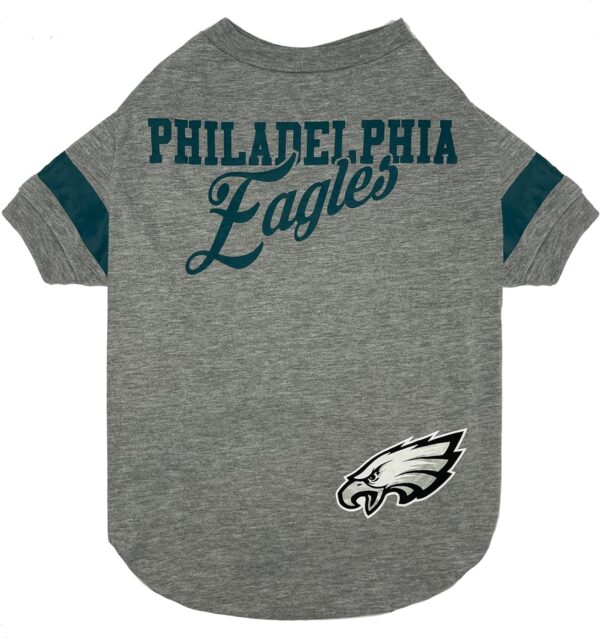 NFL Philadelphia Eagles T-Shirt for Dogs & Cats, Small. Football Dog Shirt for NFL Team Fans. New & Updated Fashionable Stripe Design, Durable & Cute Sports PET TEE Shirt Outfit