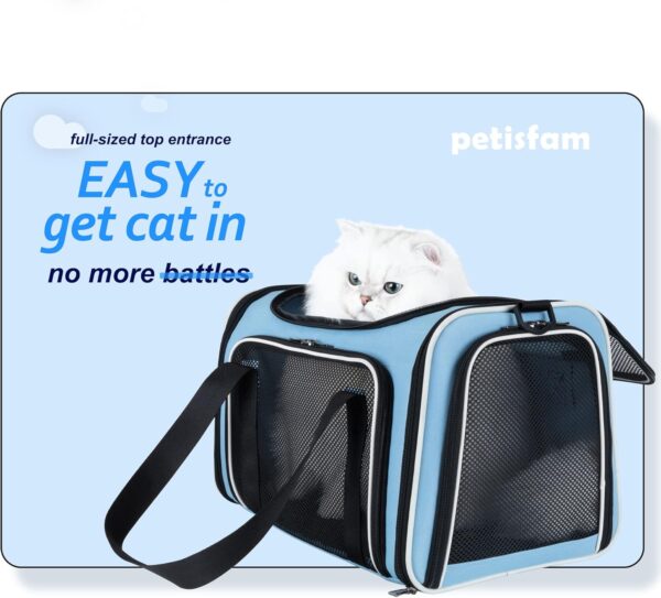 petisfam Soft Pet Travel Carrier Bag for Medium Cats and Puppy. Easy Vet Visit, Airline Approved, Top Loading, Easy Storage - Image 2