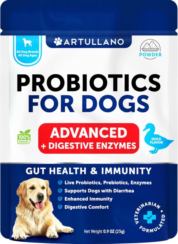 Dog Probiotics and Digestive Enzymes - Enhance Gut Health, Itchy Skin, Allergies, Immunity - 30 Sticks