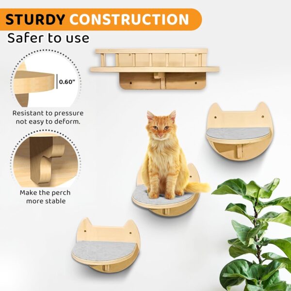 Large Cat Wall Shelves + 3 Cat Wall Steps, Cat Tree, Cat Corner Shelf, Cat Shelf, Cat Bed, Cat Scratcher, Cat Wall Furniture, Cat Wall Shelf, Cat Window Perch, Cat Hammock, Cat Scratching Post - Image 6