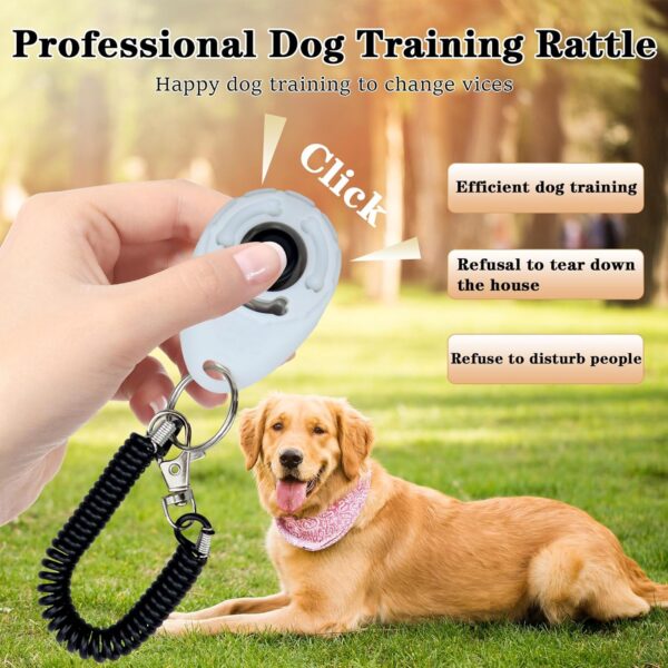 2 Pack Dog Whistle, 2 Pack Dog Clicker, 2Pack Lanyard, Dog Training Kit, Professional Recall Dog Training Whistles, Adjustable Ultrasonic Silent Dog Whistle (Black) - Image 4