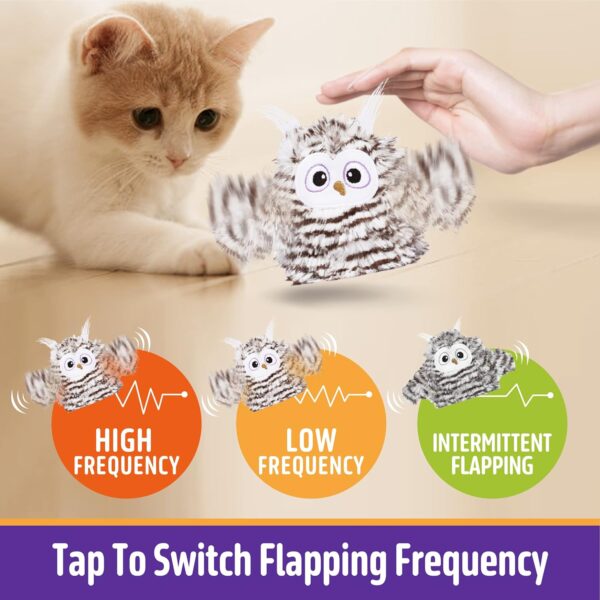 Interactive Cat Toy Rechargeable Automatic Chirping Owl Cat Toy with Catnip, Auto Beating Wings Flying Bird Cat Toys for Indoor Cats to Play Alone, Never Boredom - Image 5