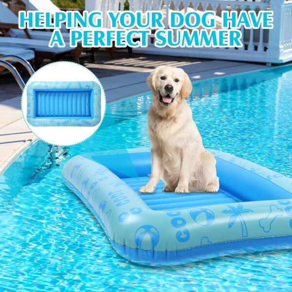 Dog Float for Pool Inflatable Dog Pool Float for Summer Foldable Pet Pool Rafts Puppy Pool Raft Inflatable Dry Dog Float for Small Medium and Large Dogs, Hold up to 110 Pounds - Image 2