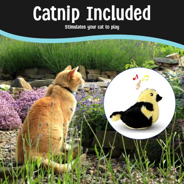 SPOT Song Birds Cat Toys - Touch Activated Singing Catnip Toy Mimics Real Bird Songs, Battery Operated Toy Satisfies Cat's Natural Urge to Hunt - One 5" Song Bird, Assorted Colors - Image 2