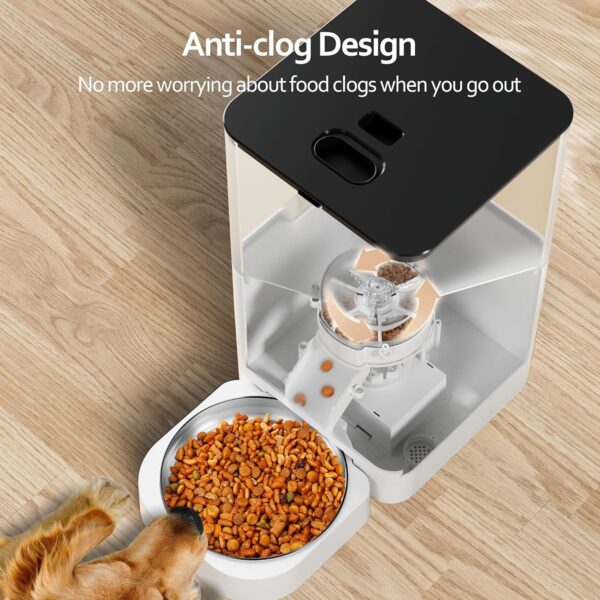 VOLUAS Automatic Cat Feeders - Pet Food Dispenser for Dry Food, Timed Cat Feeder with Desiccant Bag, Programmable Portion Size Control 4 Meals Per Day, 10s Voice Recorder - Image 3