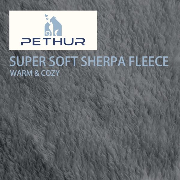 Super Soft Dog Blanket for Bed, Sherpa Fleece Dog Blankets for Large Dogs, Pet Blankets for Bed Couch Sofa, Plush Furniture Protector, Dark Gray, XL - Image 2