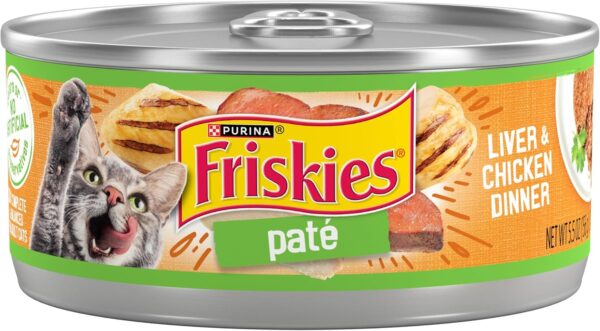 Purina Friskies Pate Wet Cat Food, Liver & Chicken Dinner - (Pack of 24) 5.5 oz. Cans