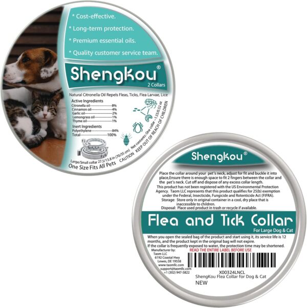 Flea and Tick Collar for Dogs and Cats - Safe and Natural Prevention and Control of Pests on Puppies and Kittens - Waterproof - Free Comb - 2-Pack (13.8 in & 27.5 in) - Image 7