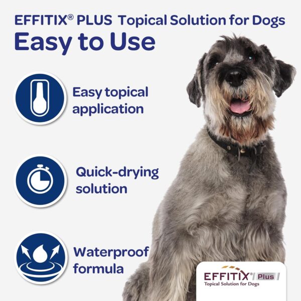 Effitix Plus Topical Solution for Dogs - Flea and Tick for Medium Dogs (23-44.9lbs), 3 Doses, Waterproof Topical Prevention (by Virbac) - Image 6