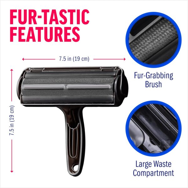 Chom Chom Roller Pet Hair Remover and Reusable Lint Roller - Black ChomChom Cat and Dog Hair Remover for Furniture, Couch, Carpet, Clothing and Bedding - Portable, Multi-Surface Fur Removal Tool - Image 8