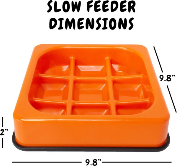 Downtown Pet Supply - Slow Feeder Dog Bowls - Anti-Choke Dog Food Bowl for Wet Dog Food, Solids and Dry Dog Food - Non-Slip Feet - BPA, PVC & Phthalate Free - Waffle - Orange - Image 6