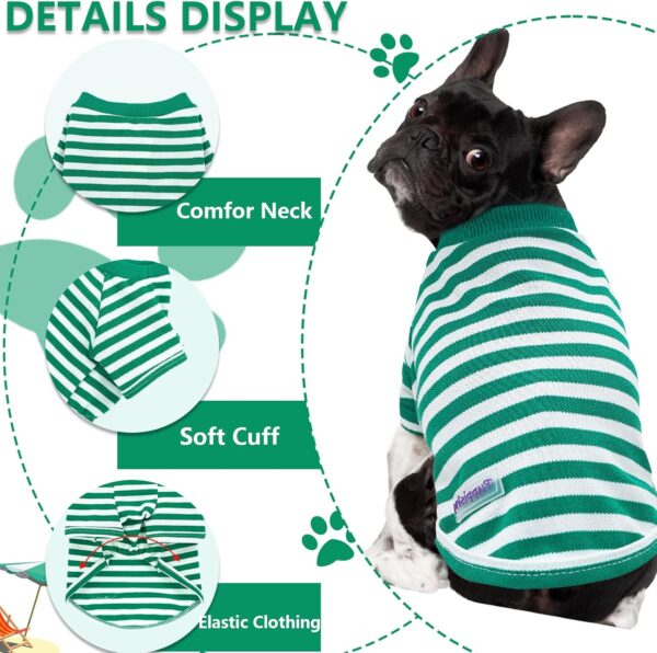 2 Pieces Puppy Clothes Summer Dog Shirt Cute Soft Dog Shirt for Small Dogs Bresthable Chihuahua Cat Clothes XS~XXL Pet Clothing (Green, Small) - Image 4