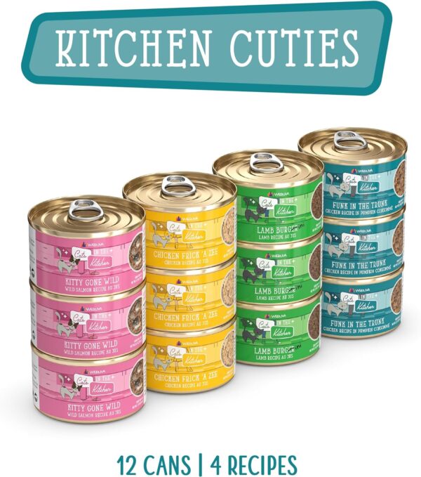 Weruva Cats in The Kitchen, Kitchen Cuties Variety Pack, Wet Cat Food, 3.2oz Can (Pack of 12) - Image 3