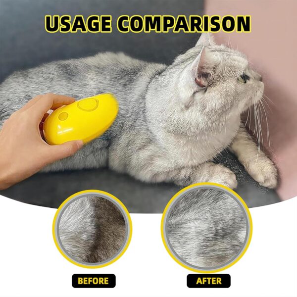 Innovative Cat Steam Brush: Steamy Pet Brush 3-in-1 Self-Cleaning Grooming Tool, Efficient Massage, Hair Removal, Tangle-Free Care for Cats and Dogs (yellow) - Image 4