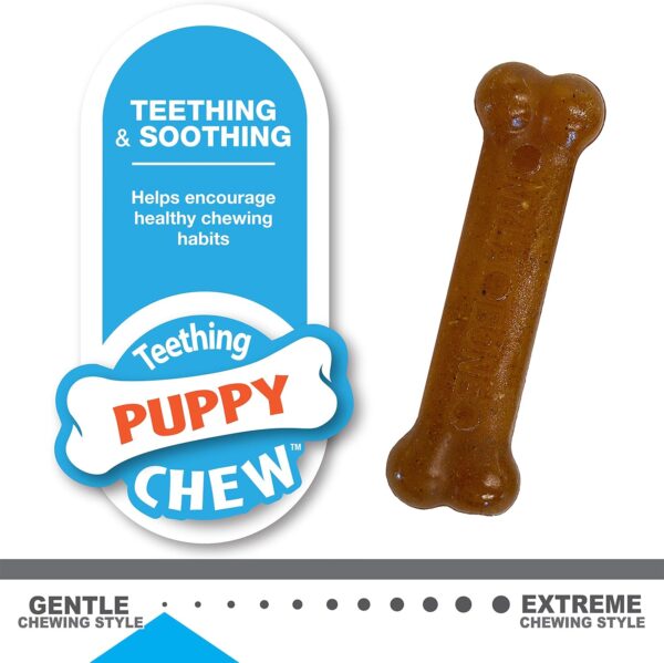 Nylabone Classic Puppy Chew Toy Twin Pack - Puppy Chew Toys for Teething - Puppy Supplies - Chicken & Peanut Butter Flavor, X-Small/Petite, 2 Count (Pack of 1) - Image 3