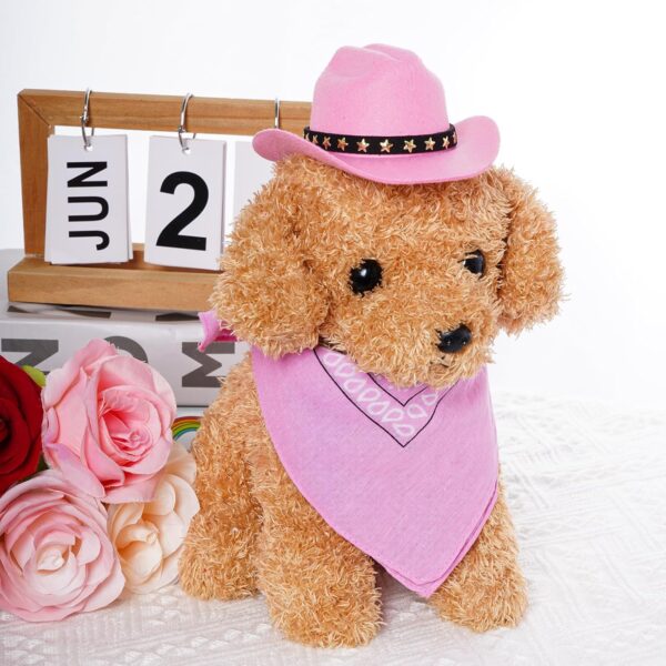 Halloween Costumes for Dogs Cat Pet Cowboy Costume Cowboy Hat with Bandana Set for Halloween, Christmas, Holiday, Party, Cosplay (Pink, Small) - Image 6